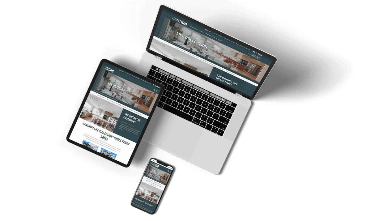 Cantiro website device mockups